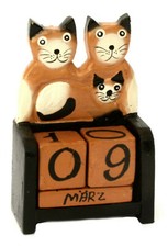 Kalender Katzen Holz