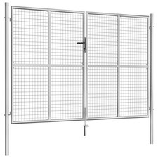 Gartentor Gartentür Zauntor Hoftor Tor Doppeltor Silbern Verzinkter Stahl