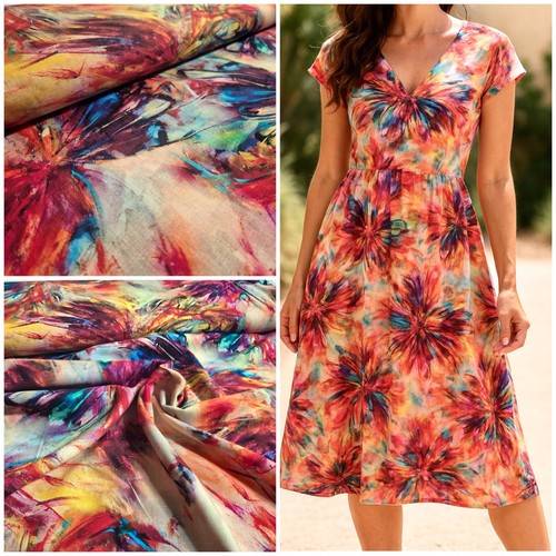 Leinen viskose stoff floral - viskose,