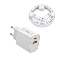 Schellladegerät Ladegerät Netzteil Adapter 20W Dual USB A+C für iPhone, Samsung