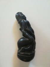 alter KRIS GRIFF aus Knochen/Horn geschnitzt Erotik Keris Indonesien antik