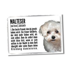 Malteser Duden Hund Dog Schild