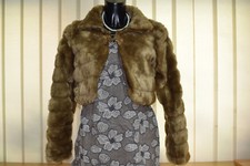 Damen Jacke Bolero Fellbolero Brautjacke  Winter Kunstfell..Größe L,XL