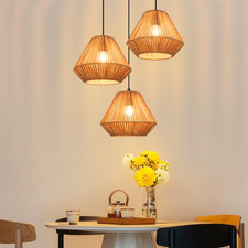 Pendelleuchte flammig rattan - 3-flammig,