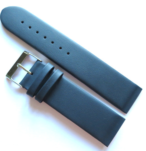 Uhrband leder blau mm - blau, 22