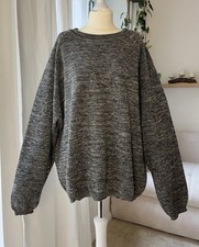 OMEN Thomas i Punkt Schurwolle Pullover Herren unisex Grau Schwarz Meliert L