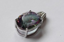 Anhänger geschliffener Rheinkiesel 925 Silber Vintage um 1990 pendant silver