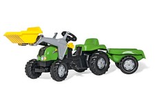 Rolly Toys RollyKid-X Trettraktor mit Anhänger + Frontlader, Alter 2,5 - 5 Jahre