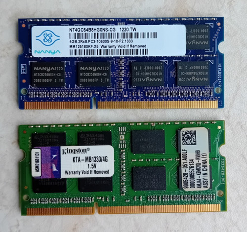 4gb ddr3 dimm ram - 2x,