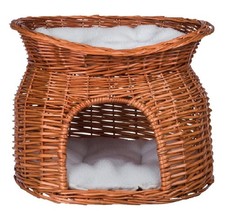Trixie Korbhöhle mit Liegedach 2 Kissen Katzenbett Ruheplatz Kuschelhöhle