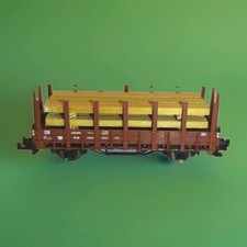 Fleischmann 8202 Rungenwagen DB, Spur N mit Profikupplung ,Ladung und OVP