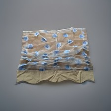 Raffrollo Stiefmutterchen Blau Beige Gr.Breite 95 cm Höhe 80 cm, ungerafft 128cm