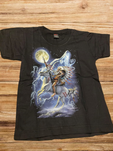 Kinder shirt indianer wolf - indianer,