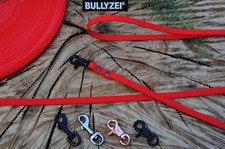 Bullyzei PVC Gummi Hundeleine 10mm Bonbon Rot, abwischbar Schleppleine Welpe