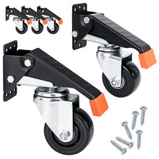 HMF Laufrollen Möbelrollen absenkbar Lenkrollen Set Heberollen mit Bremse