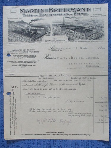 Rechnung tabak - (915),