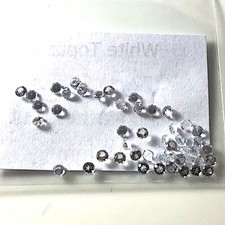 Lot 50 x Topas weiß Rundschliff min. 1,72 Karat ca. 2mm unbehandelt natürlich