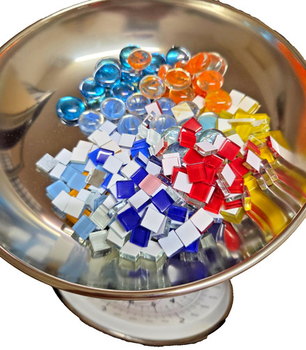 350g mosaiksteine glas - 350g, bunt