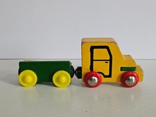 Vintage Holz Auto/ Zug mit Anhänger,Brio, mit Magnetkupplung