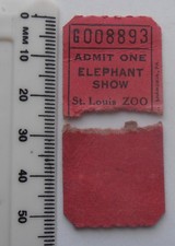 VINTAGE TICKETS ELEPHANT SHOW