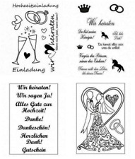 Stempel Hochzeit Heirat Einladung Brautpaar, Clear Stamps aus Silikon, Efco