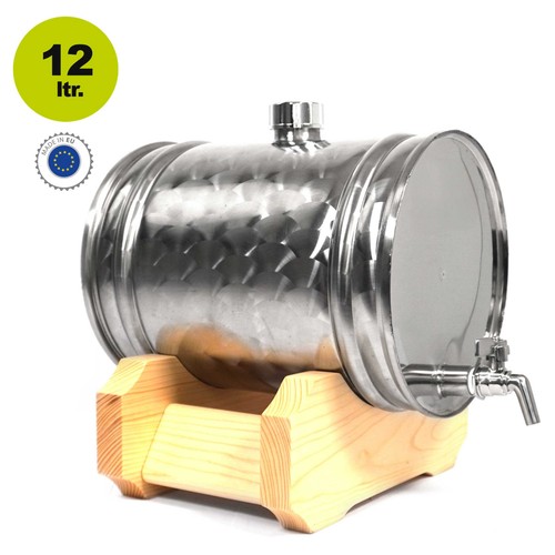 Edelstahlfass liegend liter - liegend, 12
