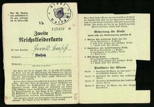 Lebensmittelmarke Zweite Reichskleiderkarte für Knaben zwischen 3 und 15, z. T. 