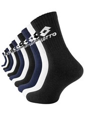 LOTTO Sportsocken 12 Paar Herren Tennissocken Frotteesocken Schwarz Weiss Mix