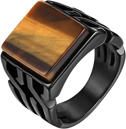 Herren ring retro - retro, tiger-auge