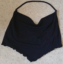 Neckholder Top, rückenfrei, Zipfelsaum, Schwarz von SheIn, Größe XL, Länge 44 cm