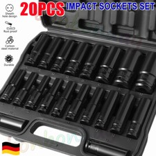 20 tlg Steckschlüssel Satz 1/2 Zoll 8-32mm Schlagschrauber Nüsse Kraftnüsse Nuss