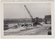 Foto Dampfkran Dampfdrehkran Dampfbagger Bagger Lastkahn Kies-Baggerei Straubing