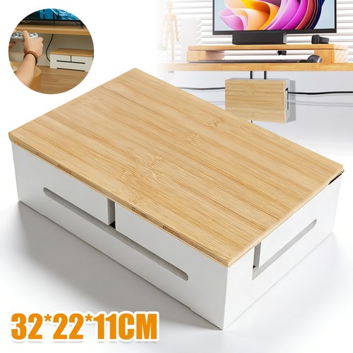 Kabelbox steckdosenbox bambus - kabelbox,