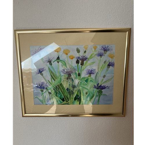 Gerahmtes aquarell blumenbild - gerahmtes, aquarell-blumenbild