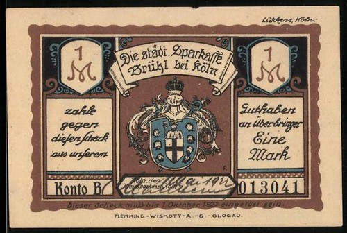 Notgeld brühl bei köln - notgeld,