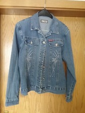 Wolf Blat,Jeans,Jacke,blau,Gr.L,Stretch, Strass,Glitzer, neuwertig