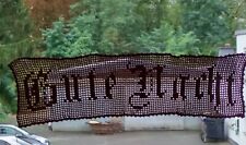 Häkel-Borte "Gute Nacht" braun Wandbehang Schrankband Handarbeit