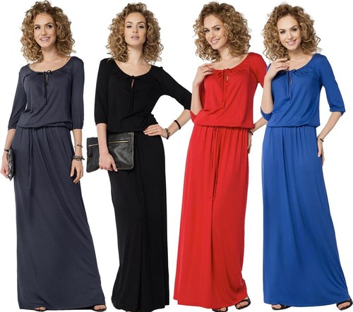 Damen kleid lang - kleid, maxi
