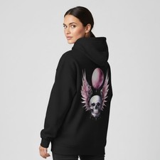 Damen Hoodie Totenkopf Skull