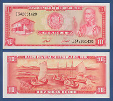 PERU 10 Soles de Oro 1973  aUNC  P. 100 c