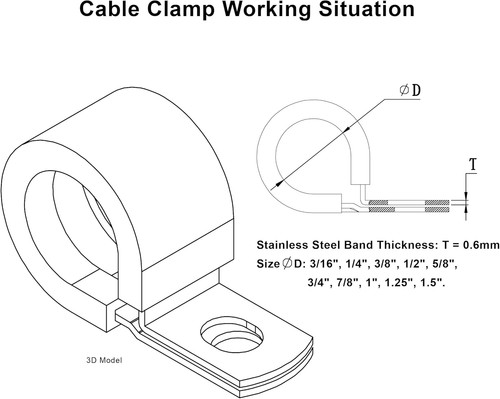 Cable clamp stainless - cable,