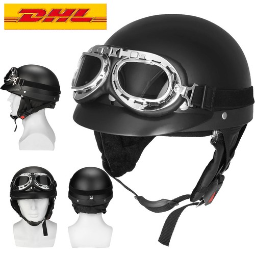 Schwarz motorrad helm retro - schwarz,