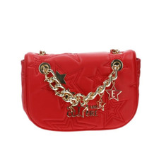 Versace Jeans Couture Stars Umhängetasche Rot Gesteppt Gold Kettenriemen Neu