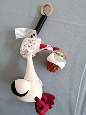 ✴️Schwingfigur Holz Storch mit Frosch Baby Geburt Geschenk Mehrfarbig✴️