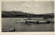 Ak Angermund Düsseldorf am Rhein, Schiff auf dem Rhein, Landschaft... - 4728761