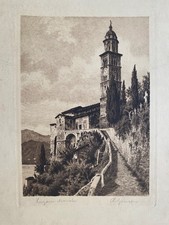 Antiker Ätzdruck 1900: Lugano