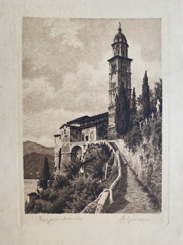Antiker ätzdruck 1900 - Ätzdruck, lugano