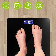Digitale Personenwaage Körperanalyse Fitness Präzise Glas Schwarz bis 180kg