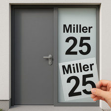 Aufkleber Hausnummer + Name