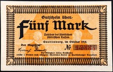 Quedlinburg 1918 mark - 5,